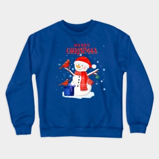 Snowman wishes Merry Christmas Crewneck Sweatshirt